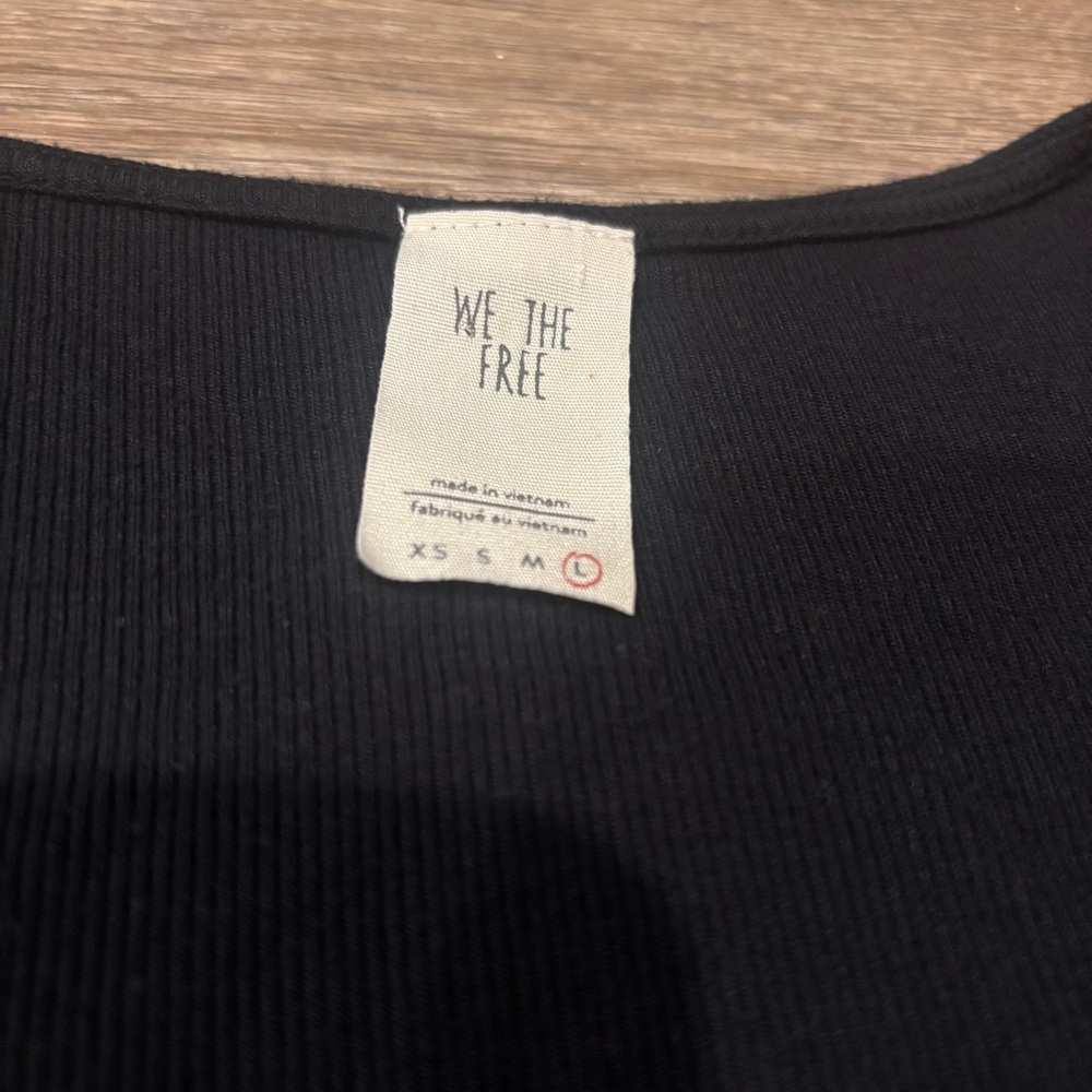 We The Free On Rewind Jersey Knit Top Black Large Tiered Ruffle Sleeve - Picture 5 of 7
